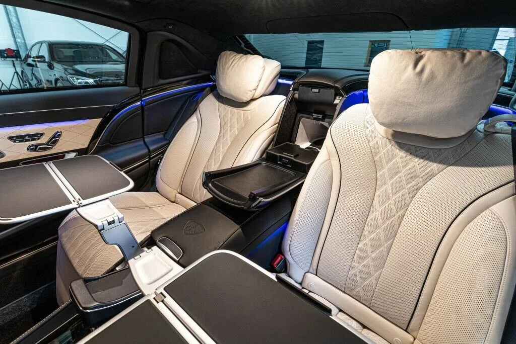 2020 Mercedes-Maybach S 560 Armored B6 interior, seats, Leder Exklusiv Nappa Porzellan/Schwarz