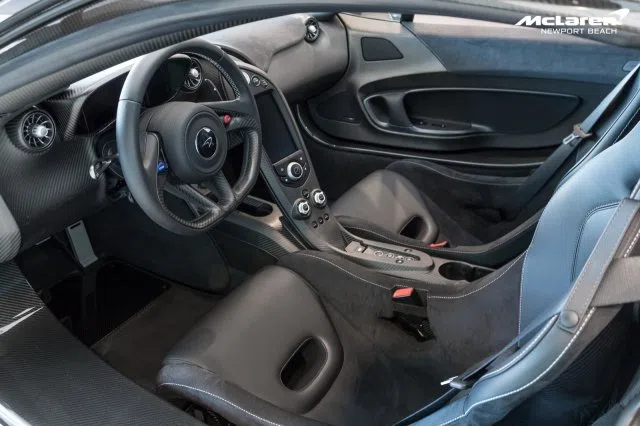 2015 McLaren P1 interior, Carbon black leather & alcantara