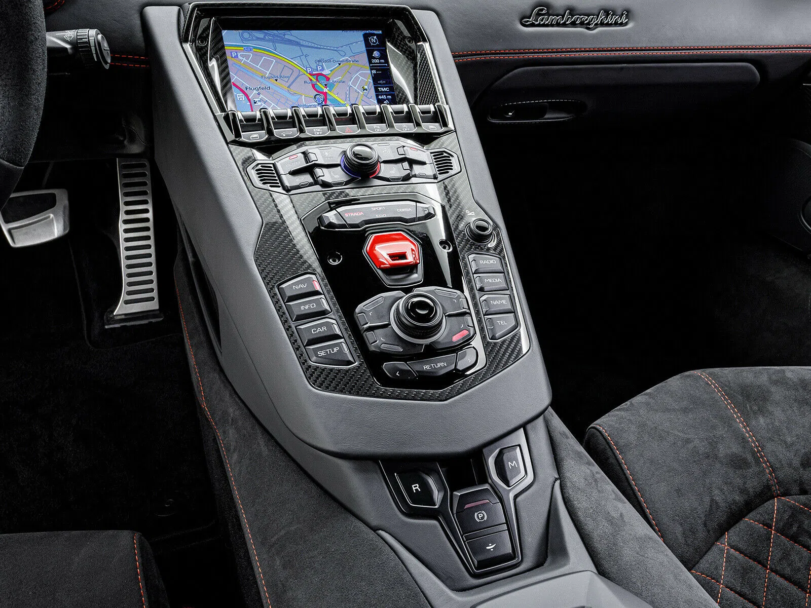 2018 Lamborghini Aventador S LP740-4 Coupe interior, Alcantara Schwarz