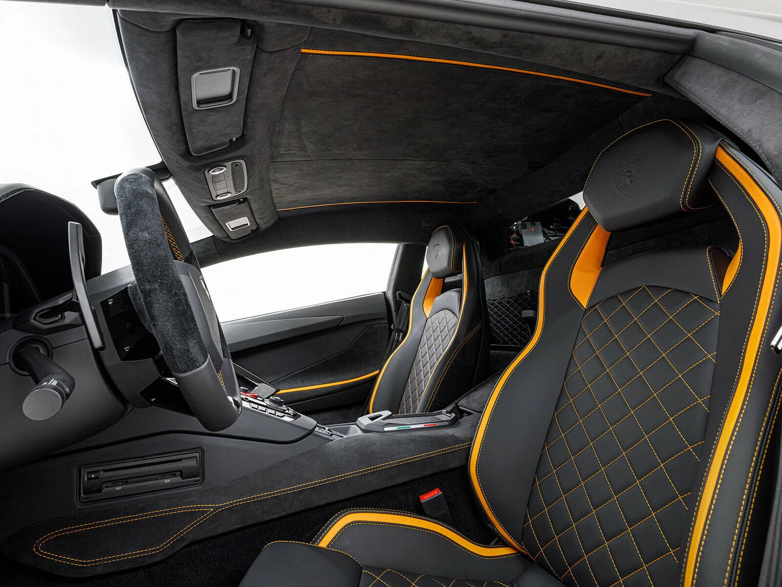 2018 Lamborghini Aventador S Coupe LP740-4 interior, seats, Alcantara Schwarz
