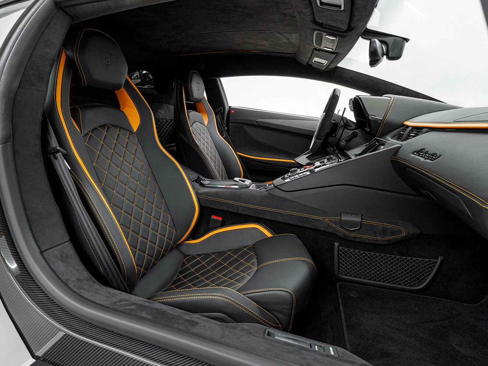 2018 Lamborghini Aventador S Coupe LP740-4 interior, seats, Alcantara Schwarz
