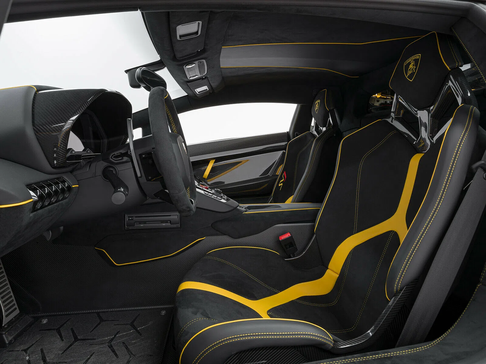 2019 Lamborghini Aventador SVJ Coupe LP770-4 interior, seats, Alcantara Schwarz