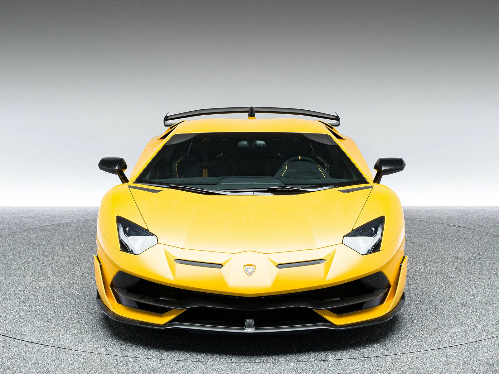 2019 Lamborghini Aventador SVJ Coupe LP770-4 for sale, front three-quarter view, Giallo Horus