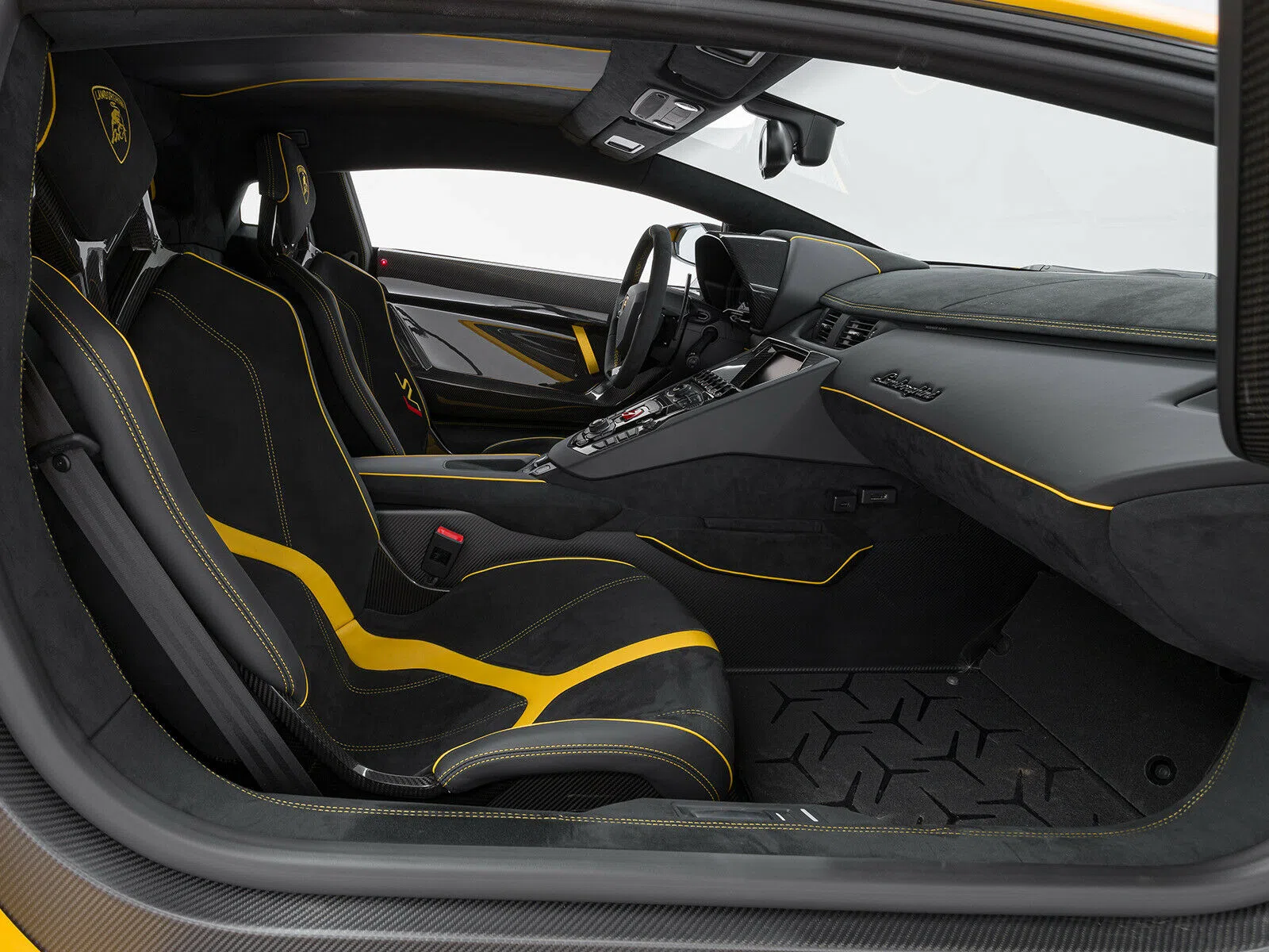 2019 Lamborghini Aventador SVJ Coupe LP770-4 interior, seats, Alcantara Schwarz