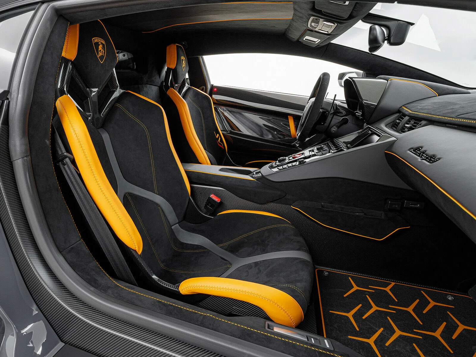 2019 Lamborghini Aventador SVJ Coupe LP770-4 interior, seats, Alcantara Schwarz