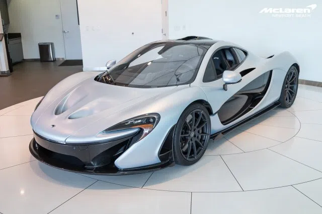 2015 McLaren P1 for sale, front three-quarter view, Ice silver