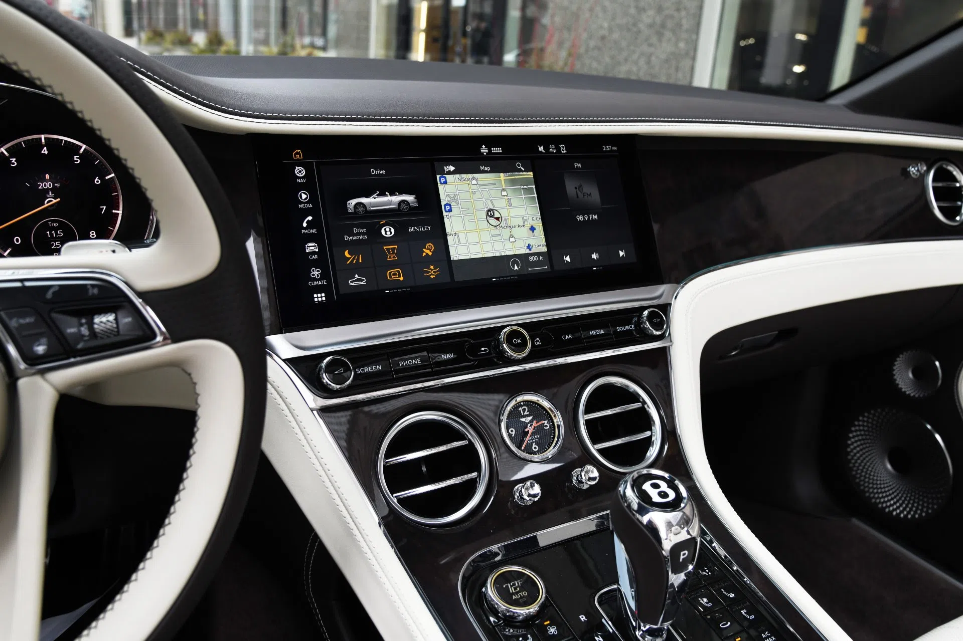 2020 Bentley Continental GTC interior, dashboard, LINEN
