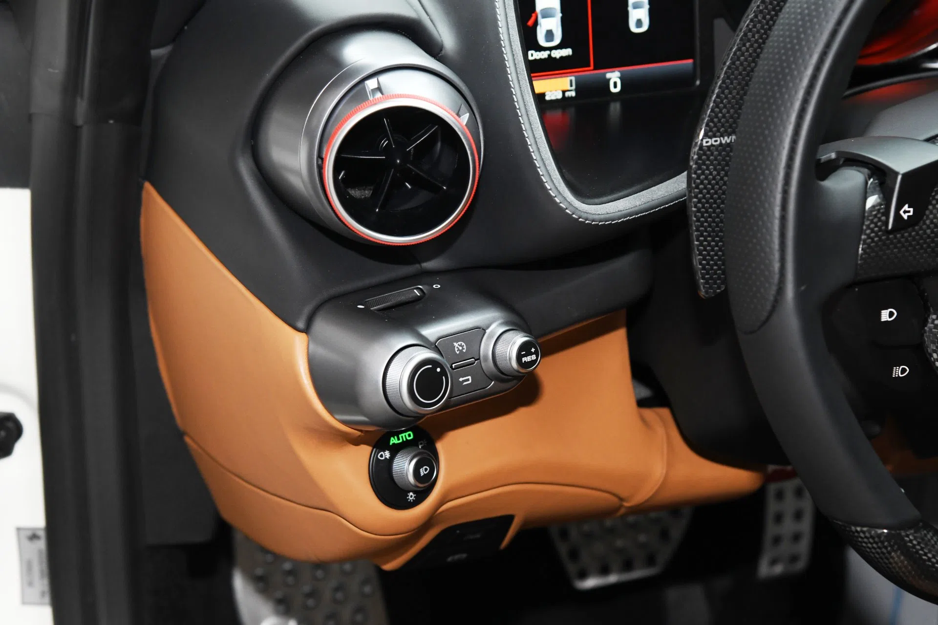 2020 Ferrari 812 Superfast interior, center console, Leather Brown