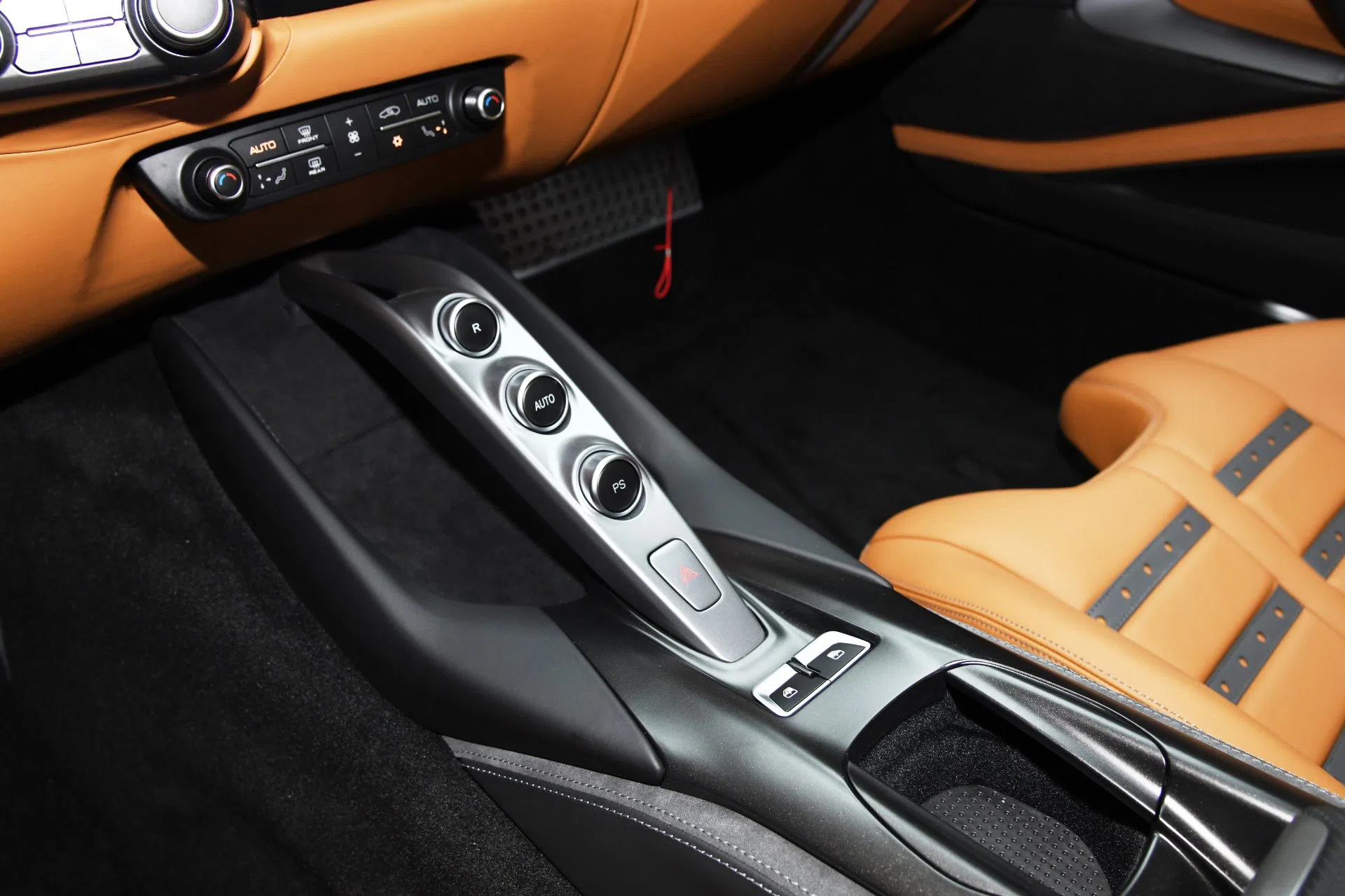 2020 Ferrari 812 Superfast interior, center console, Leather Brown