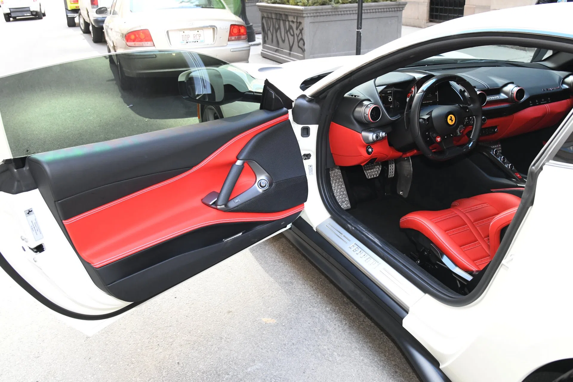 2019 Ferrari 812 Superfast interior, door panel, ROSSO