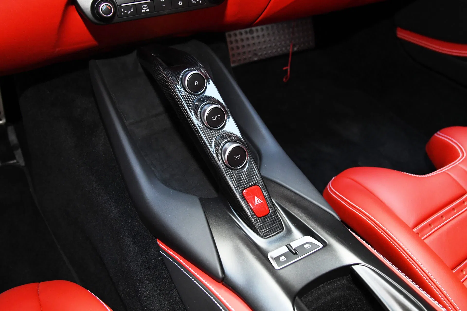 2019 Ferrari 812 Superfast interior, center console, ROSSO