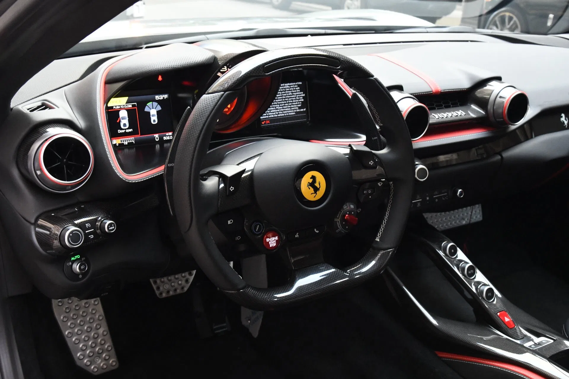 2018 Ferrari 812 Superfast interior, dashboard, Nero & Rosso