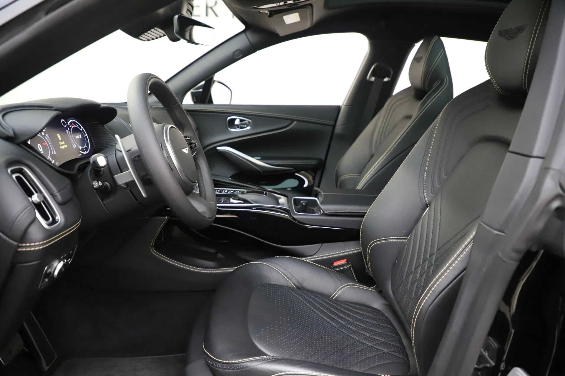 2020 Aston Martin DBX SUV interior, Black