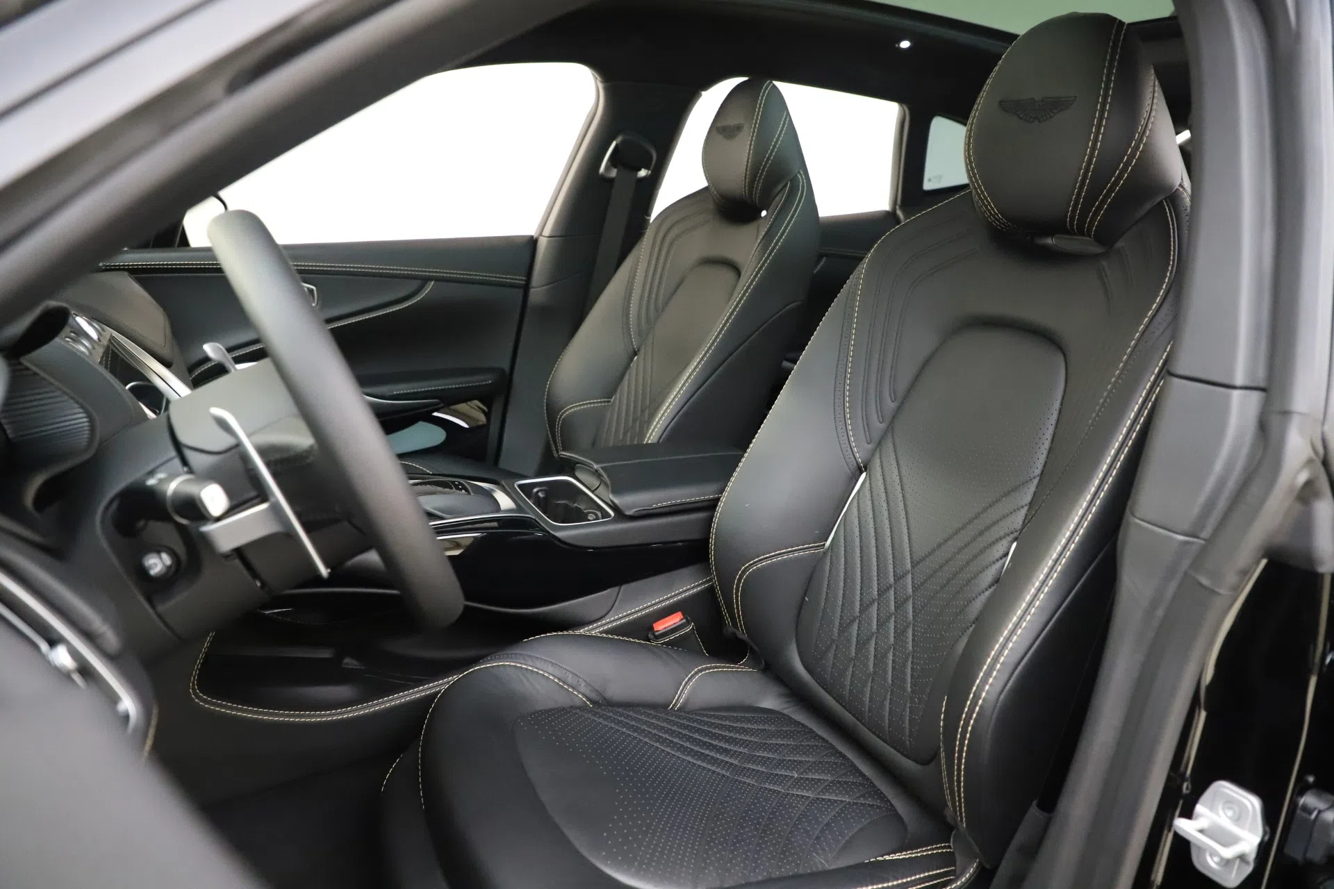2020 Aston Martin DBX SUV interior, seats, Black
