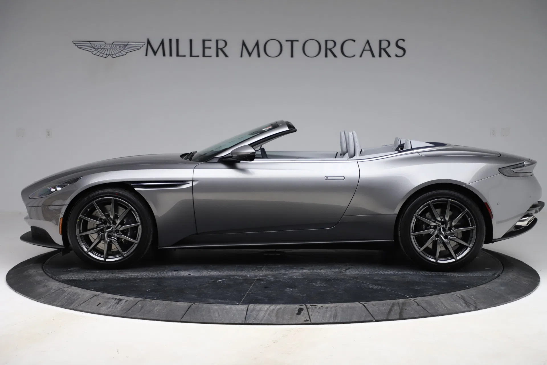 2020 Aston Martin DB11 Volante Convertible, side profile, Tungsten Silver