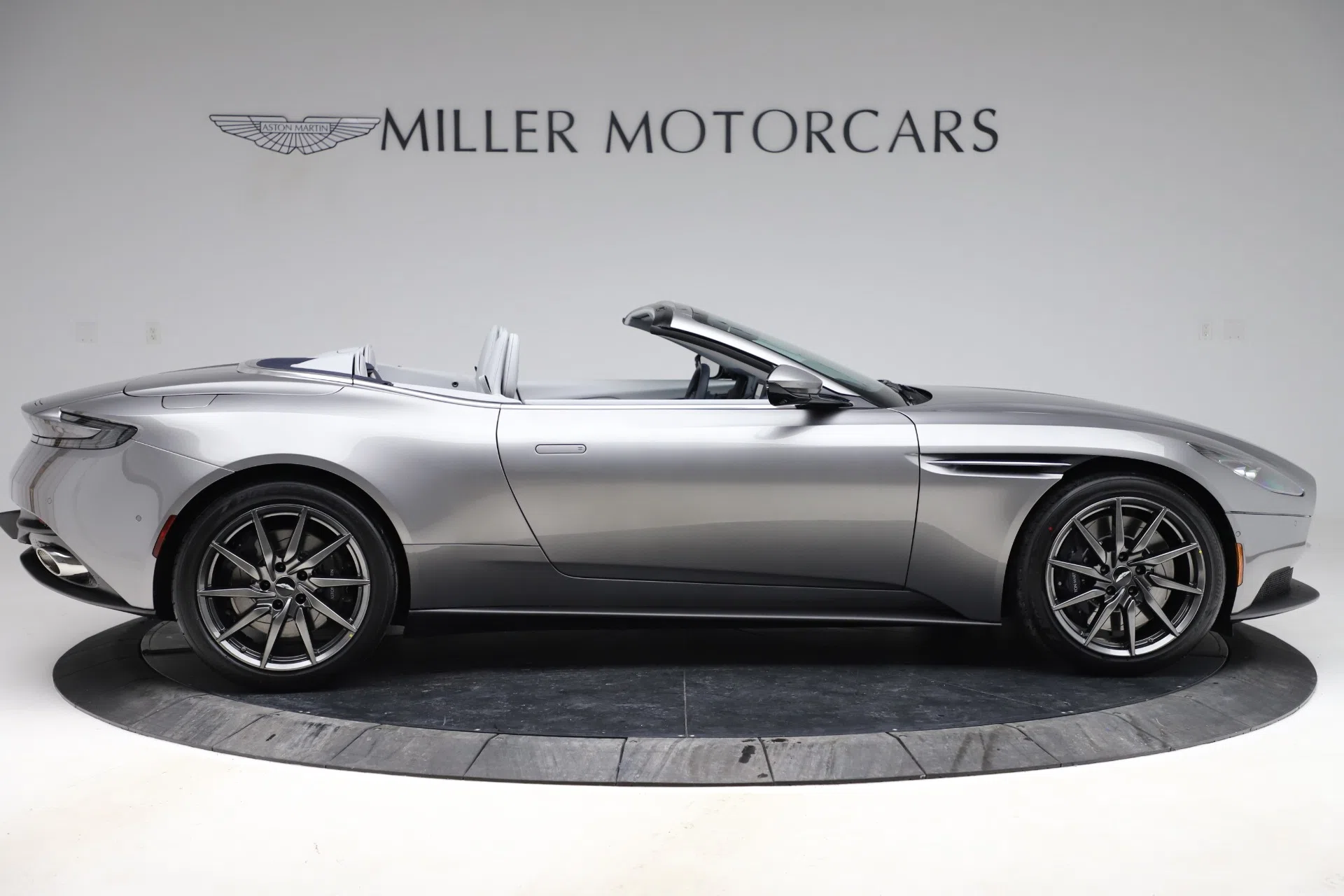 2020 Aston Martin DB11 Volante Convertible, side profile, Tungsten Silver