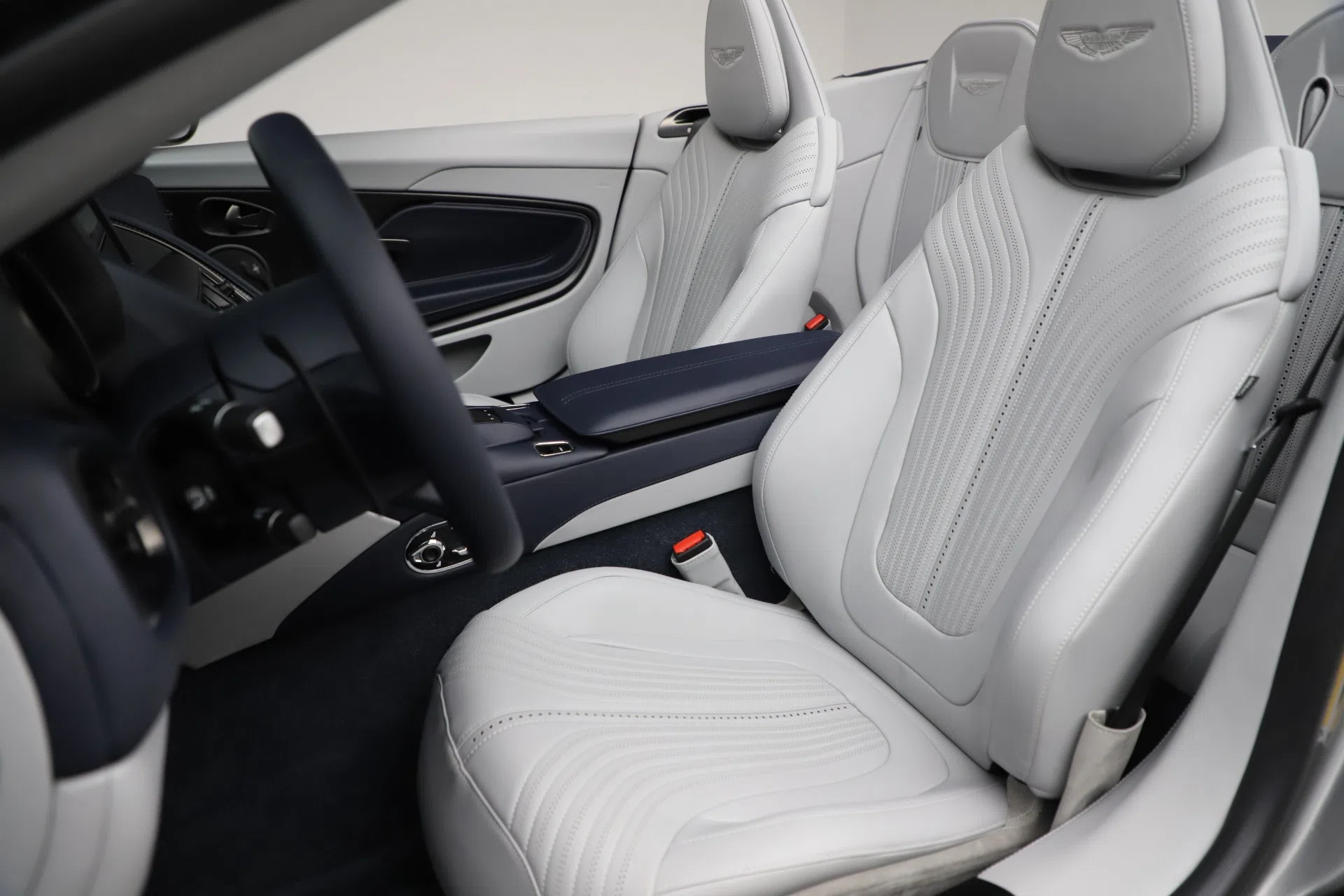 2020 Aston Martin DB11 Volante Convertible interior, seats, Dark Night/Argento Grey