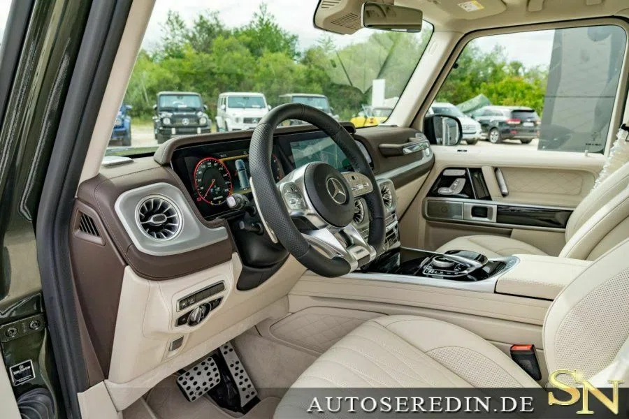 2020 BRABUS G 800 interior, Beige | Vollleder