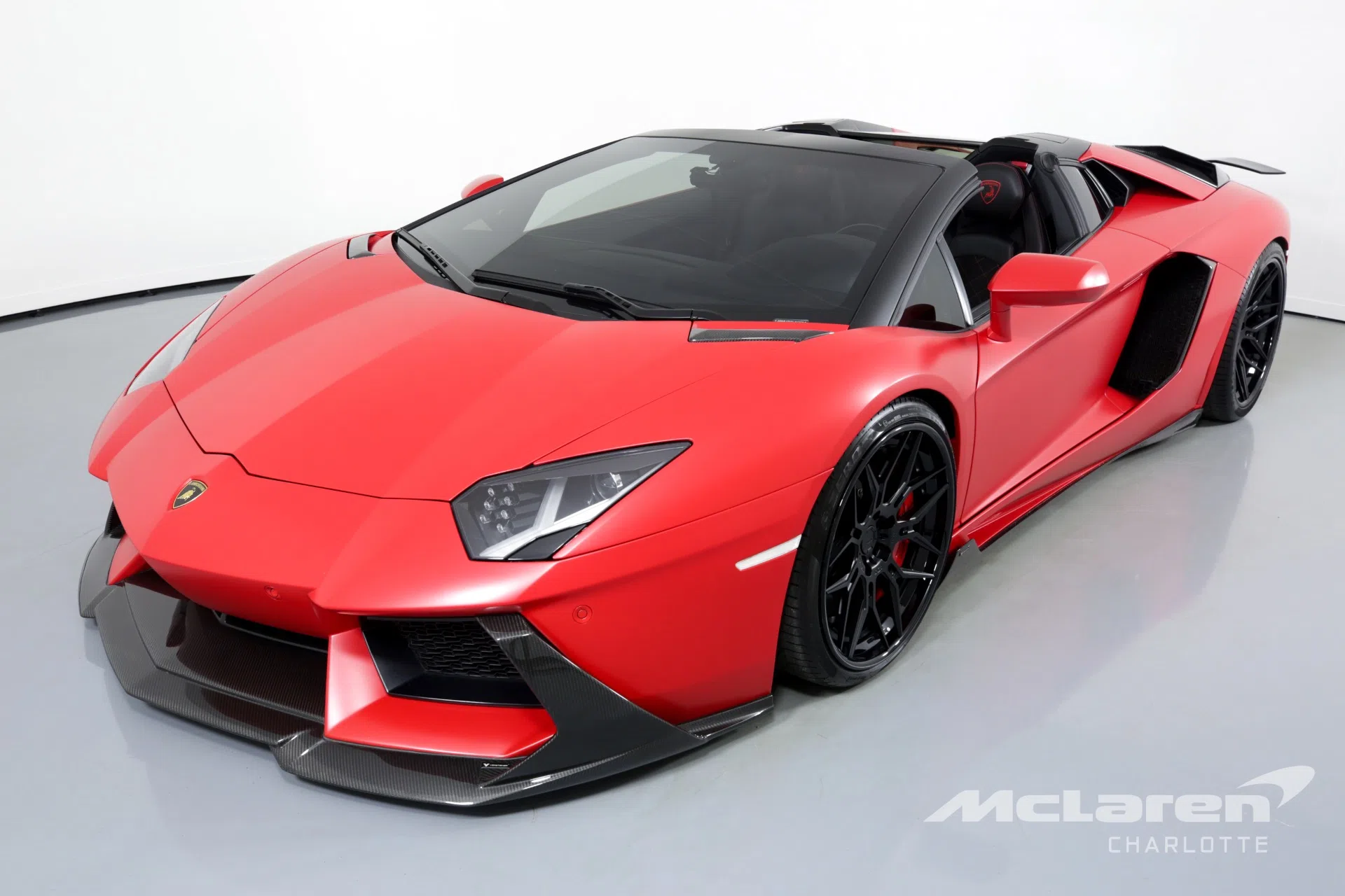 2014 Lamborghini Aventador LP 700-4 for sale, front three-quarter view, Rosso Mars