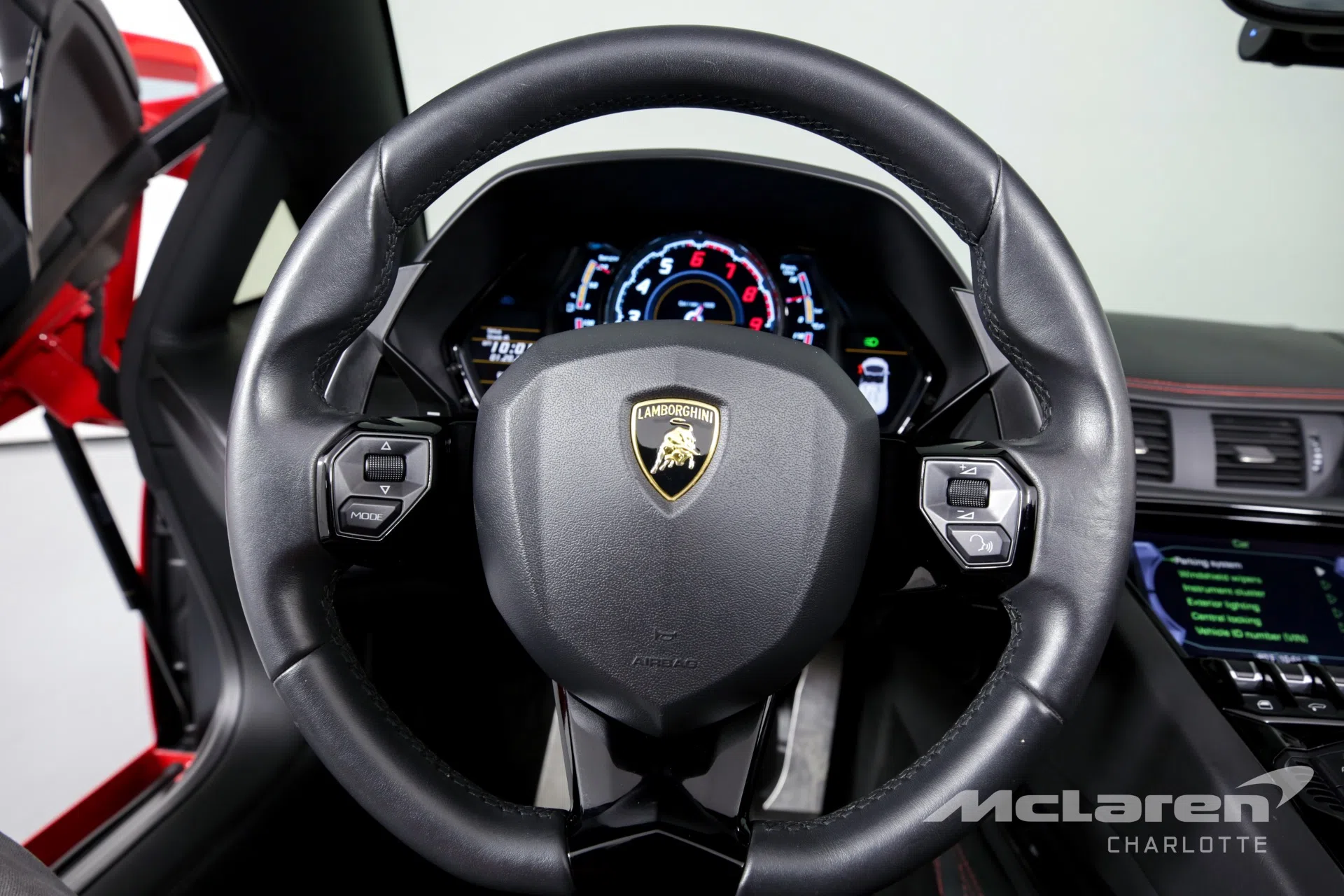 2014 Lamborghini Aventador LP 700-4 interior, steering wheel, Leather Black