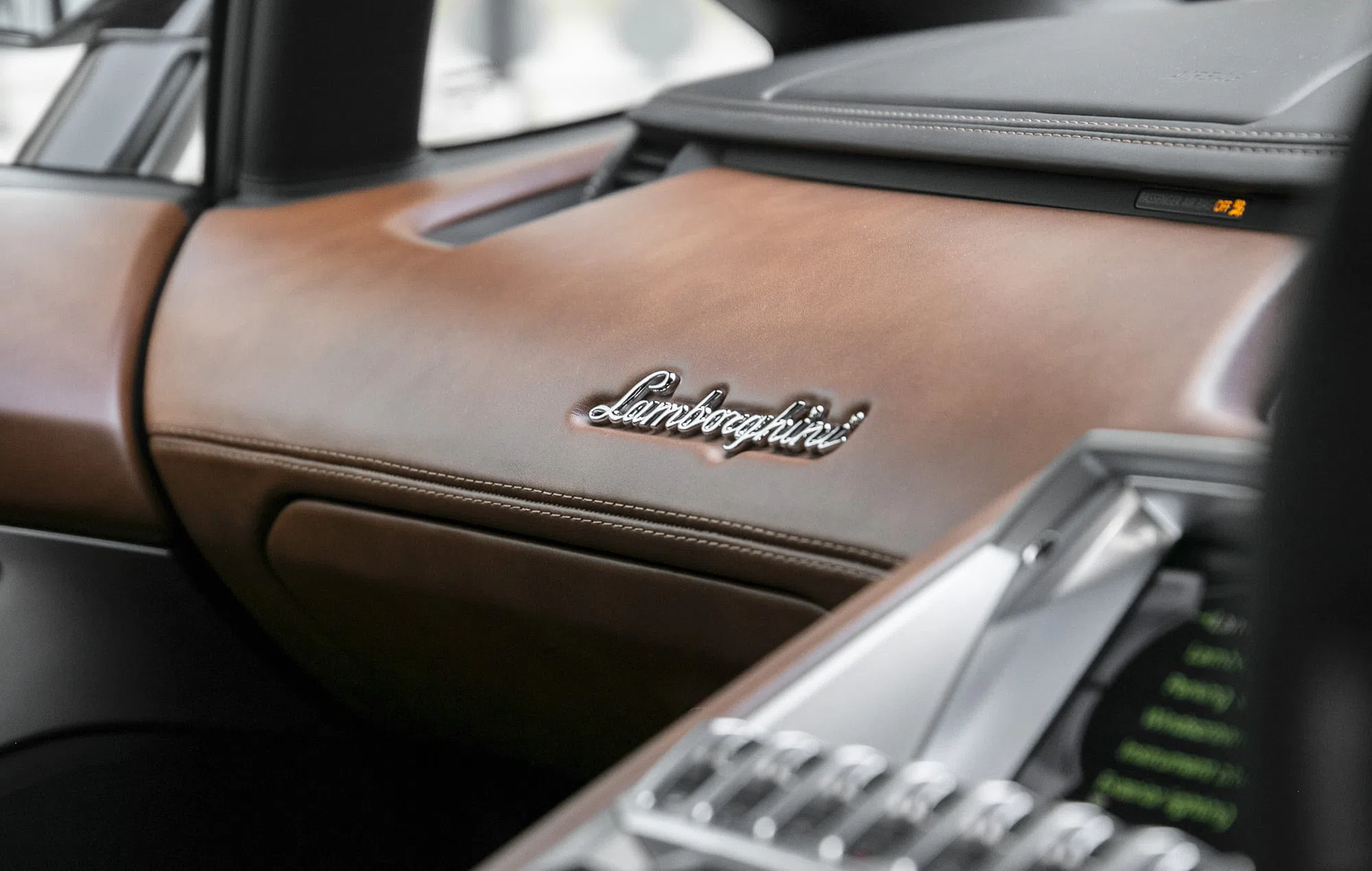 2017 Lamborghini Aventador S interior, Leather Brown