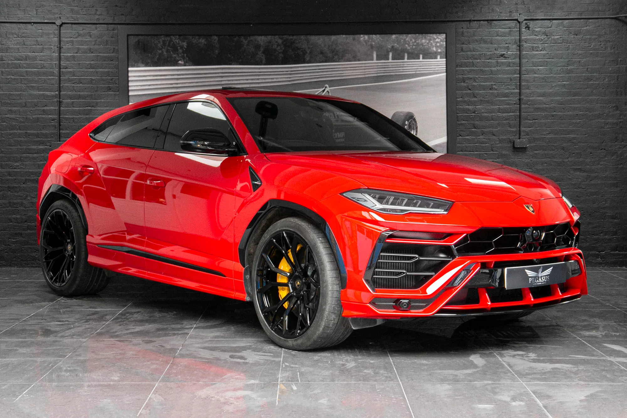 2018 Lamborghini Urus for sale, front three-quarter view, Red