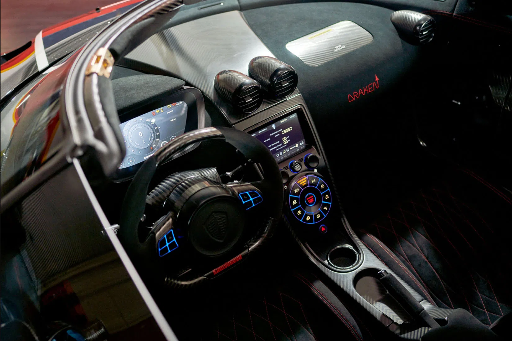 2018 Koenigsegg Agera RS Draken interior, dashboard, Black