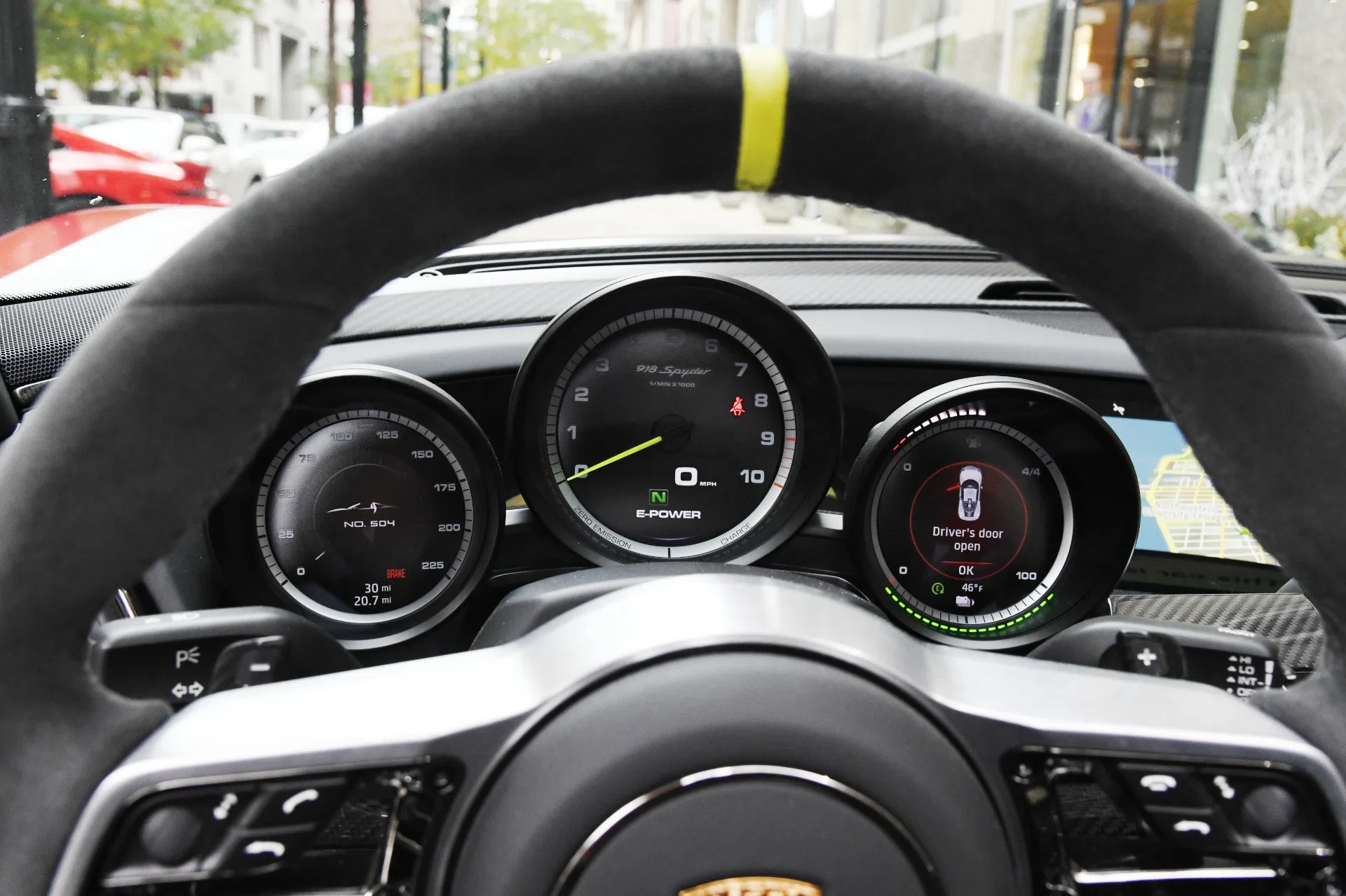 2015 Porsche 918 Spyder interior, Onyx Black