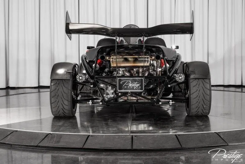2017 Ariel Atom 3R, rear three-quarter view, Black