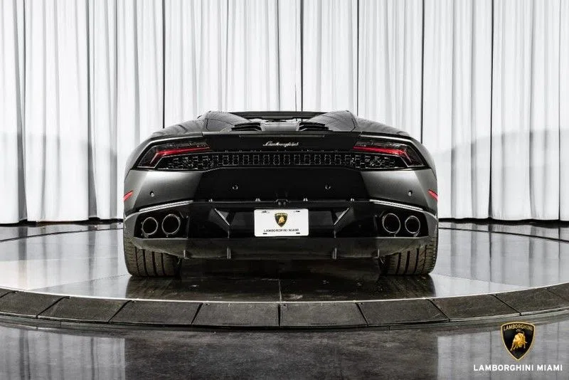 2017 Lamborghini Huracan, rear three-quarter view, Nero Helene Metallic Black