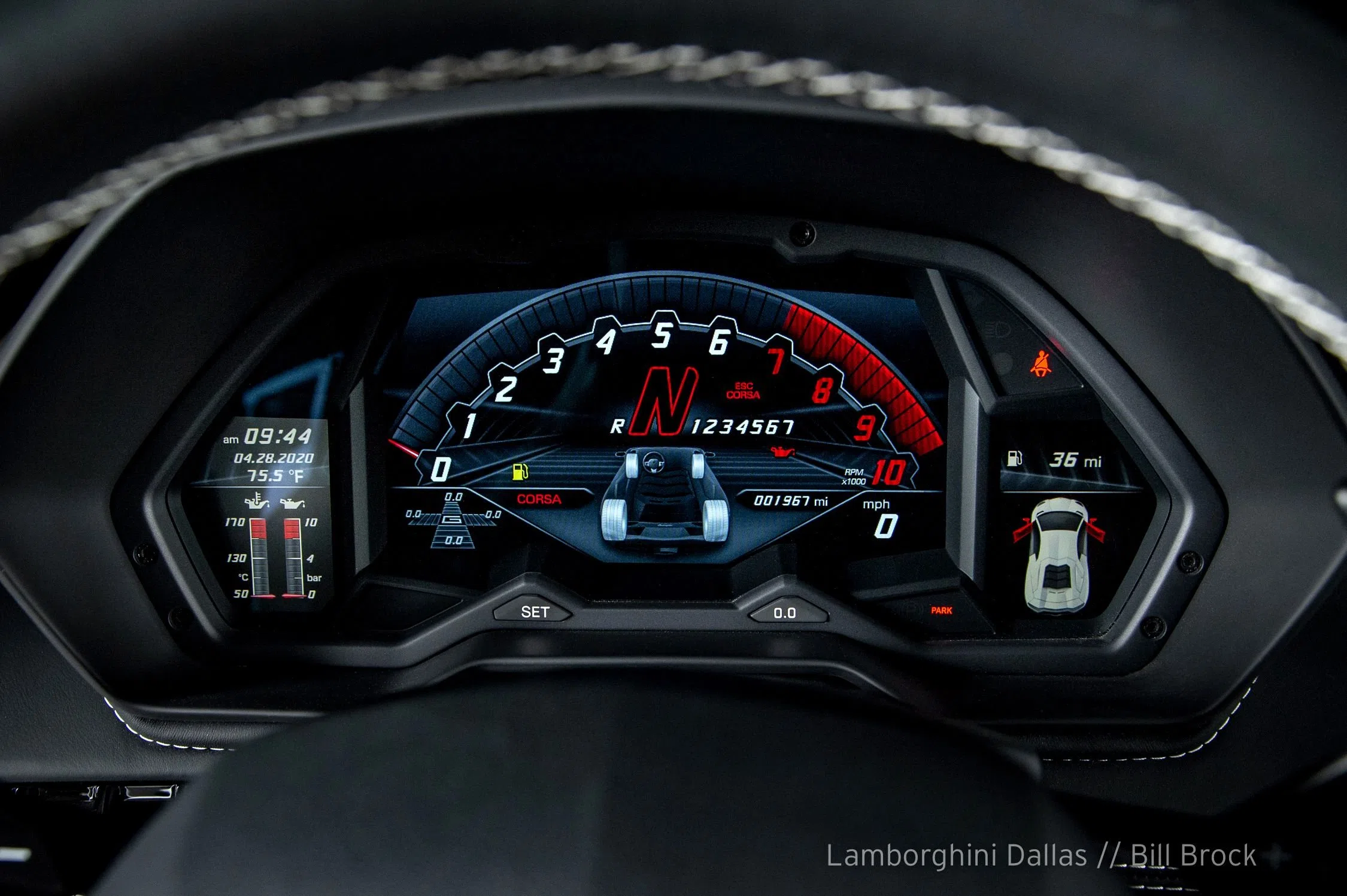 2018 Lamborghini Aventador S interior, Nero Ade