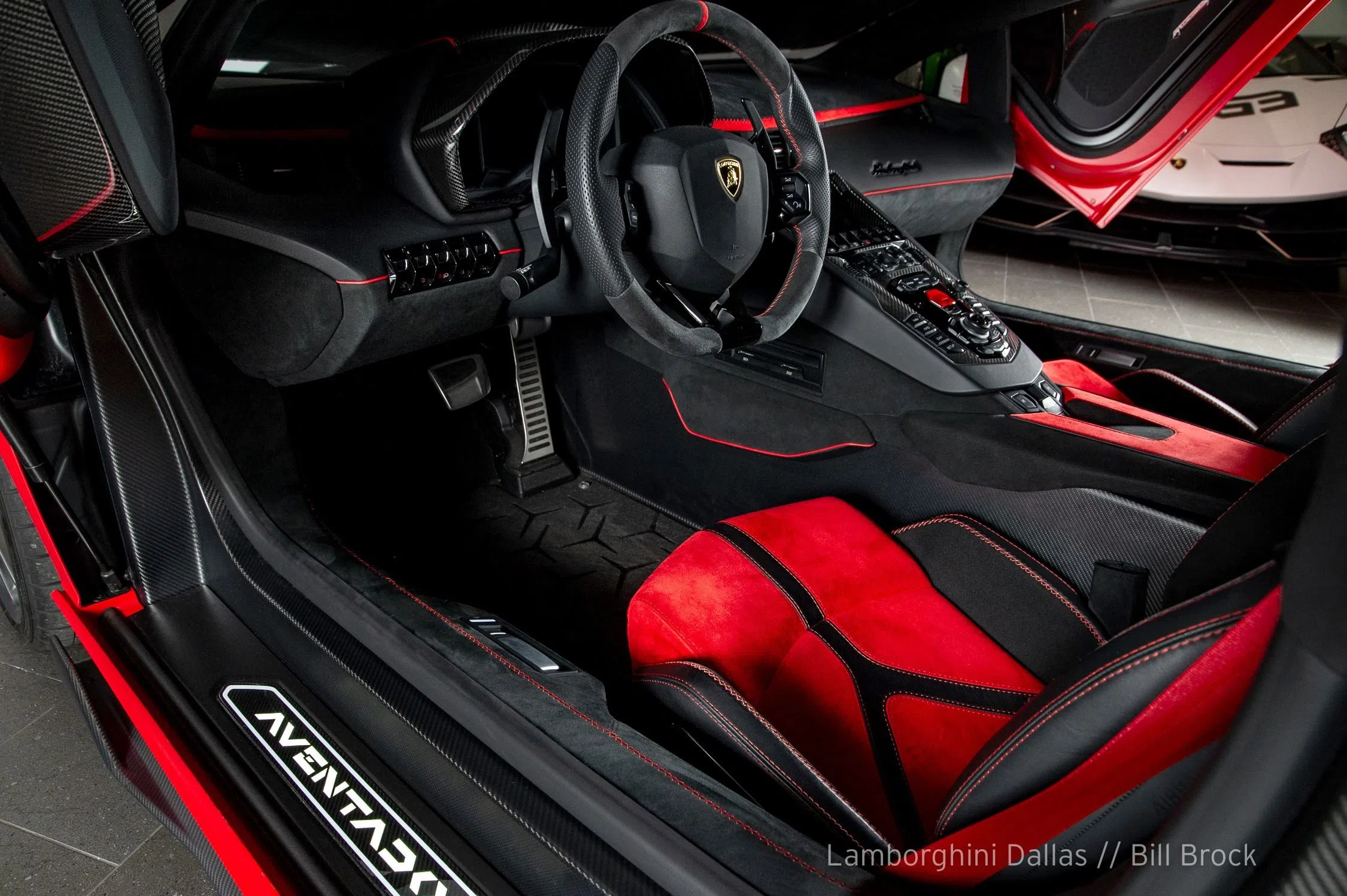 2019 Lamborghini Aventador SVJ interior, Nero Cosmus