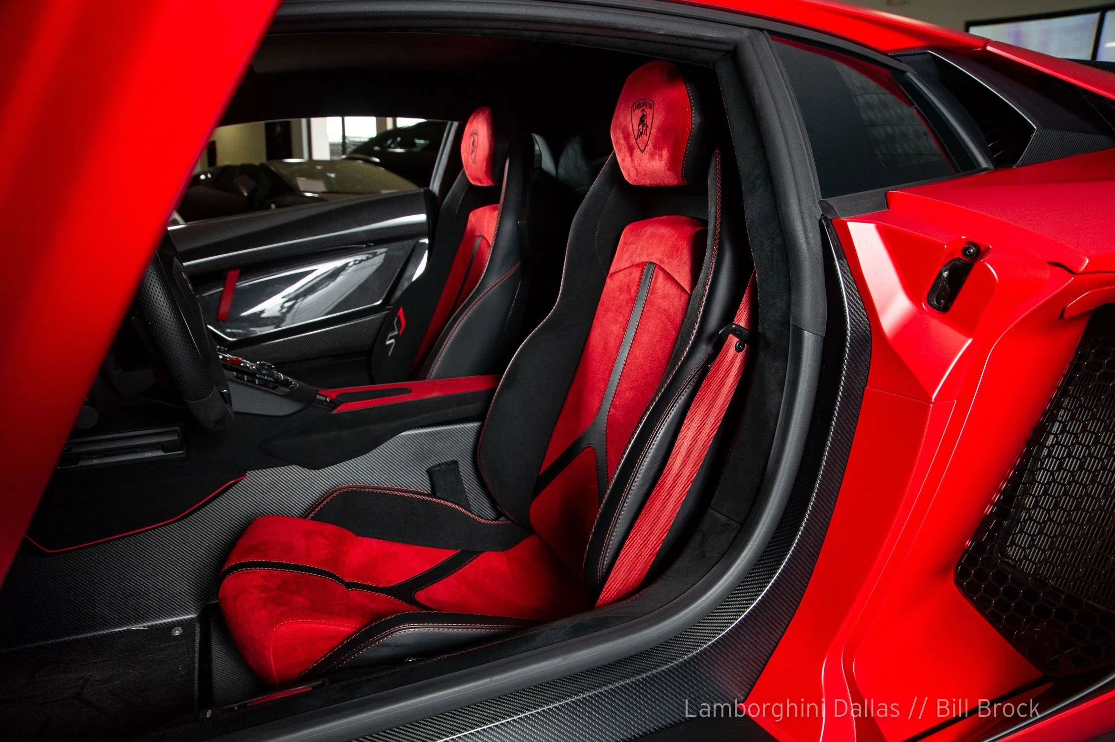 2019 Lamborghini Aventador SVJ interior, seats, Nero Cosmus