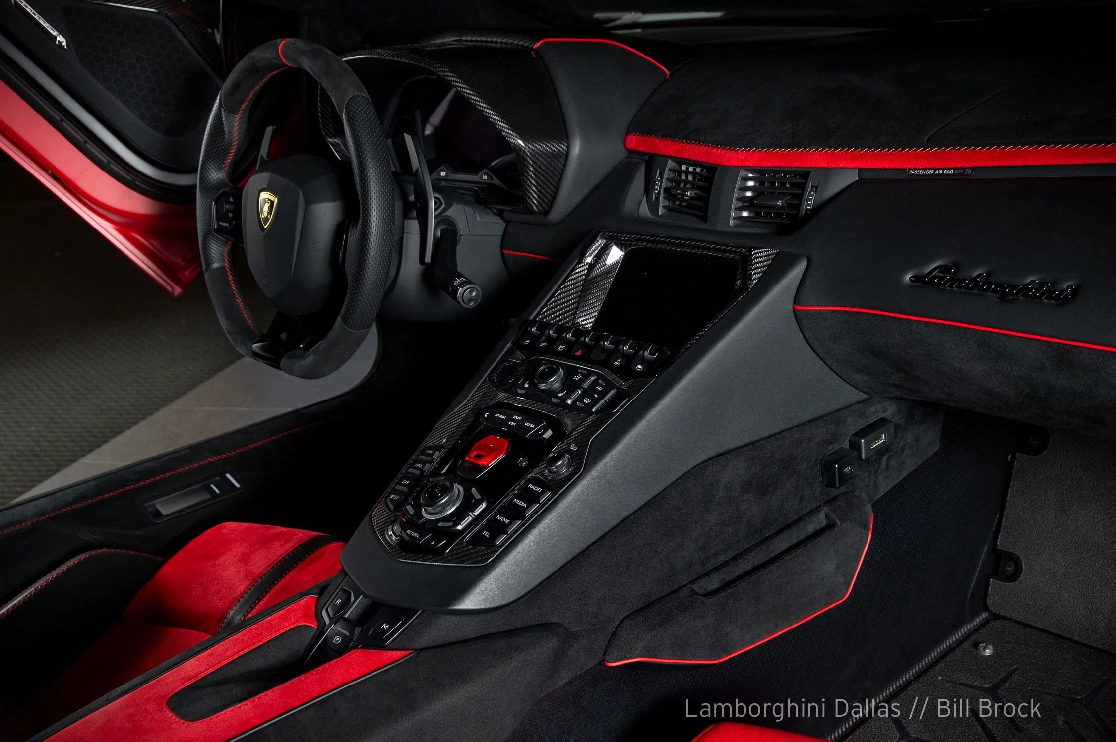 2019 Lamborghini Aventador SVJ interior, dashboard, Nero Cosmus