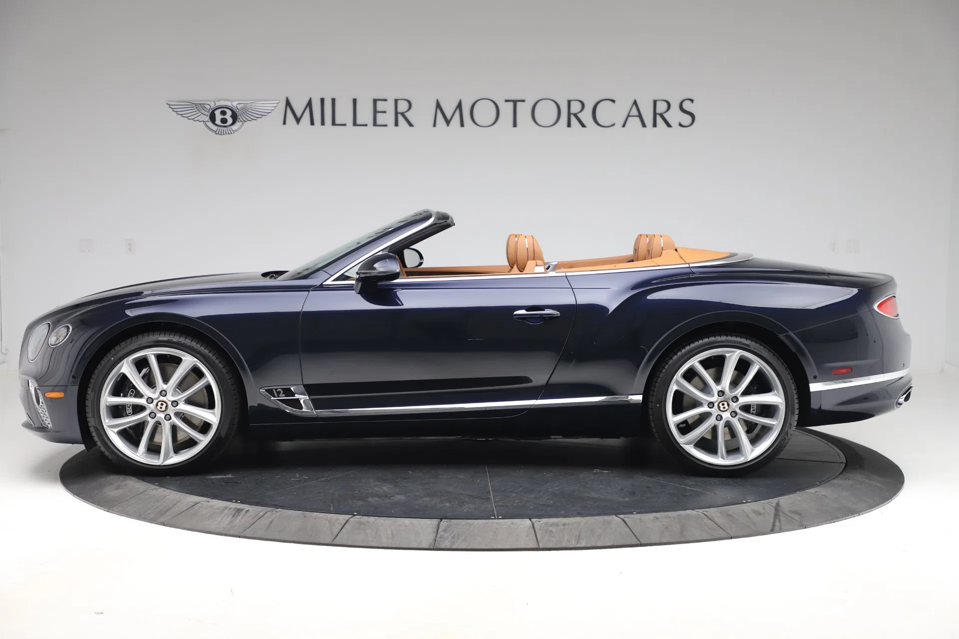 2020 Bentley Continental GTC W12, side profile, Dark Sapphire
