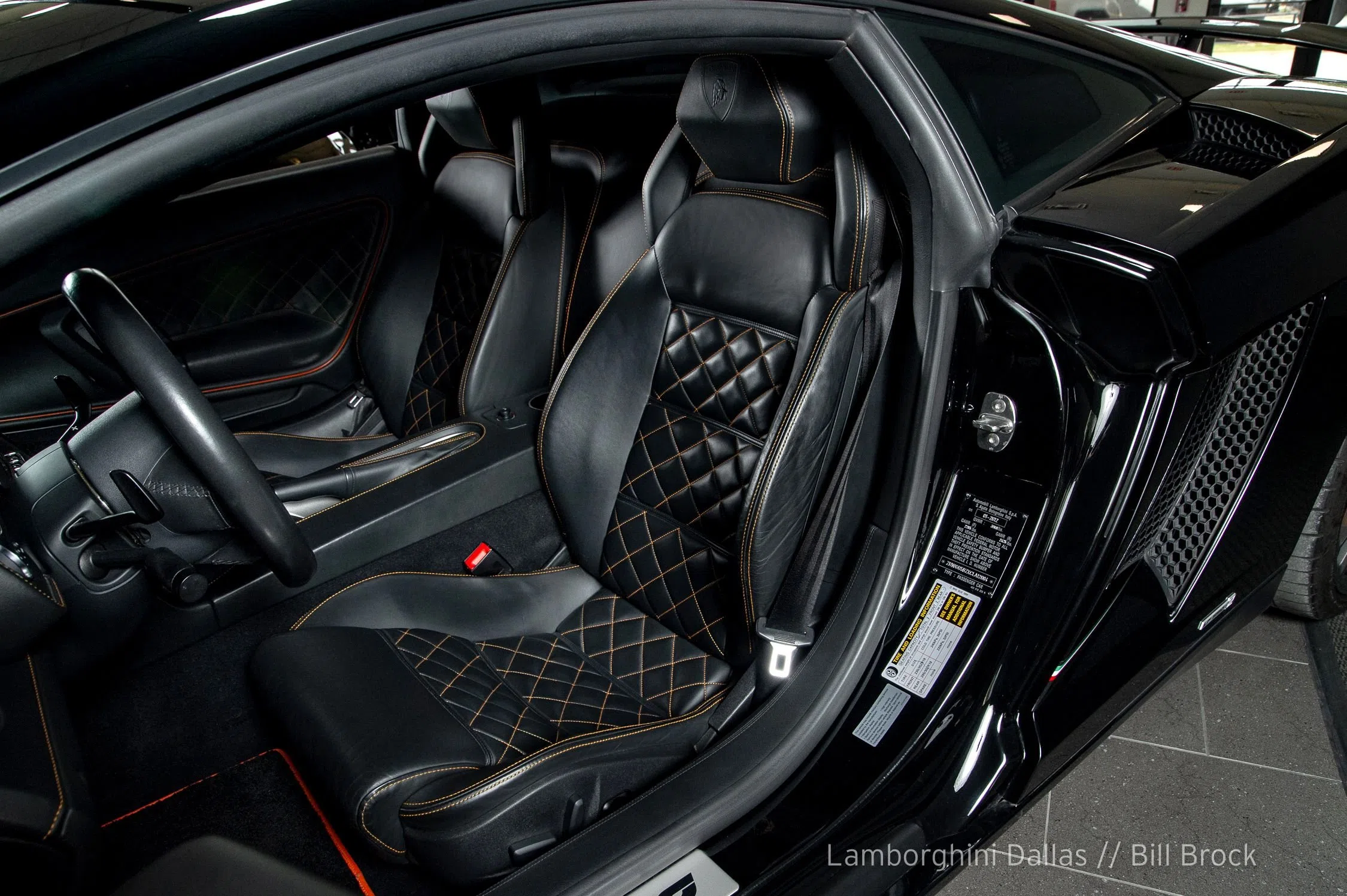 2012 Lamborghini Gallardo LP550-2 interior, seats, Nero Perseus