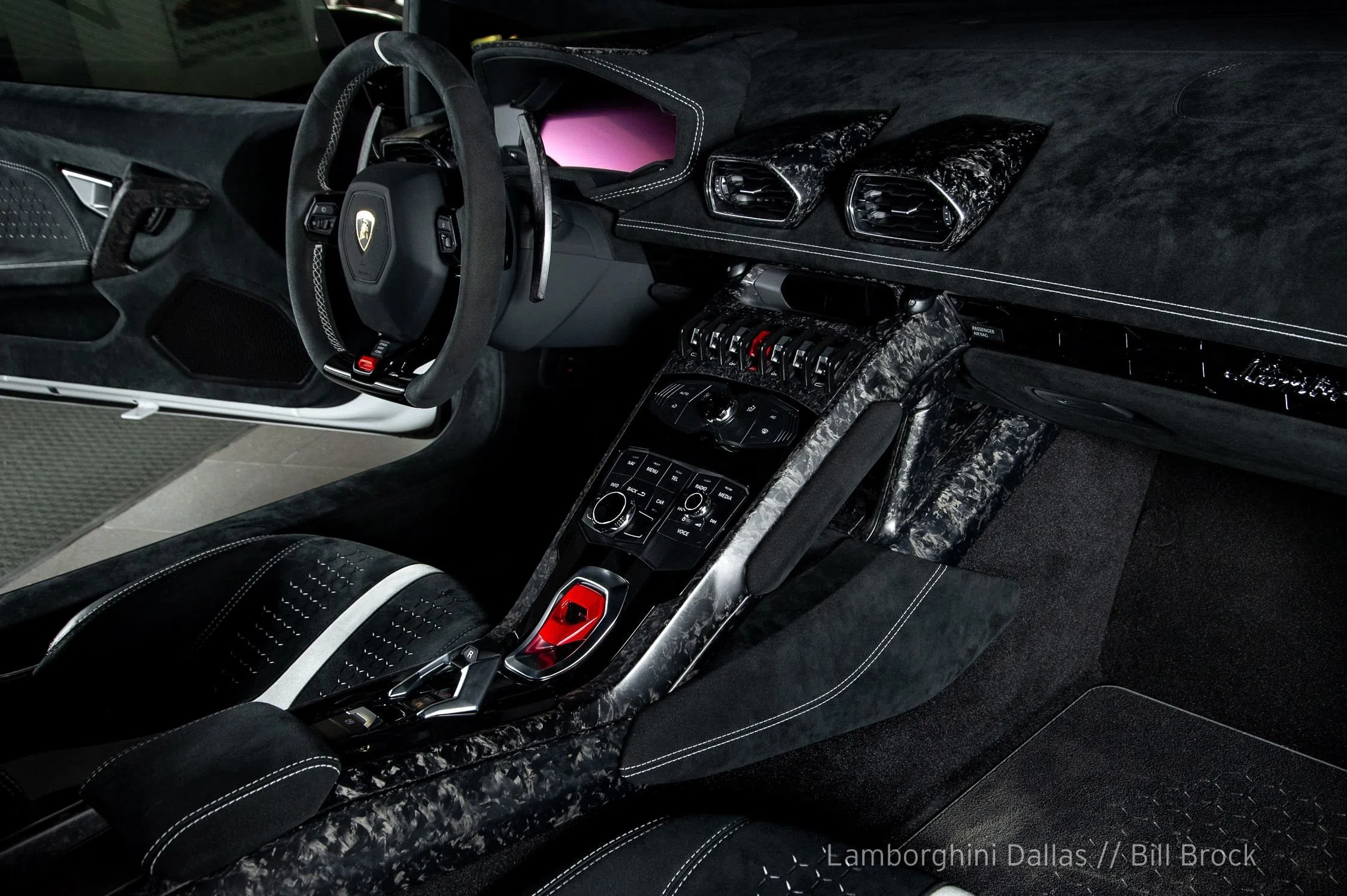 2018 Lamborghini Huracan Performante interior, dashboard, Nero Cosmus