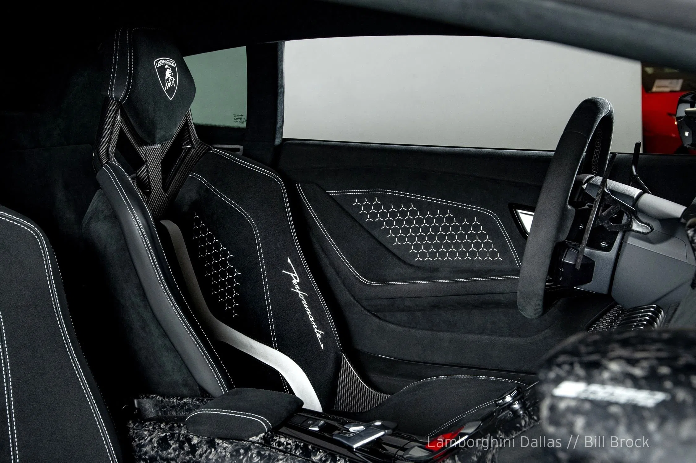 2018 Lamborghini Huracan Performante interior, door panel, Nero Cosmus