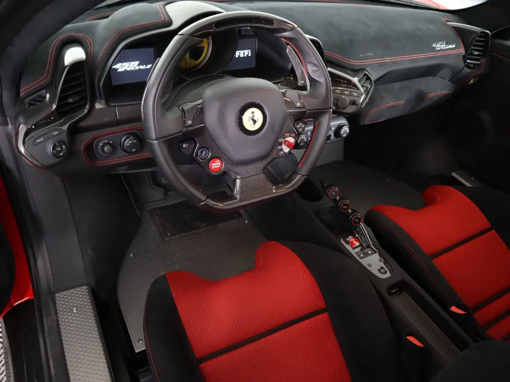 2014 Ferrari 458 Speciale interior, dashboard, Nero Leather/Suede