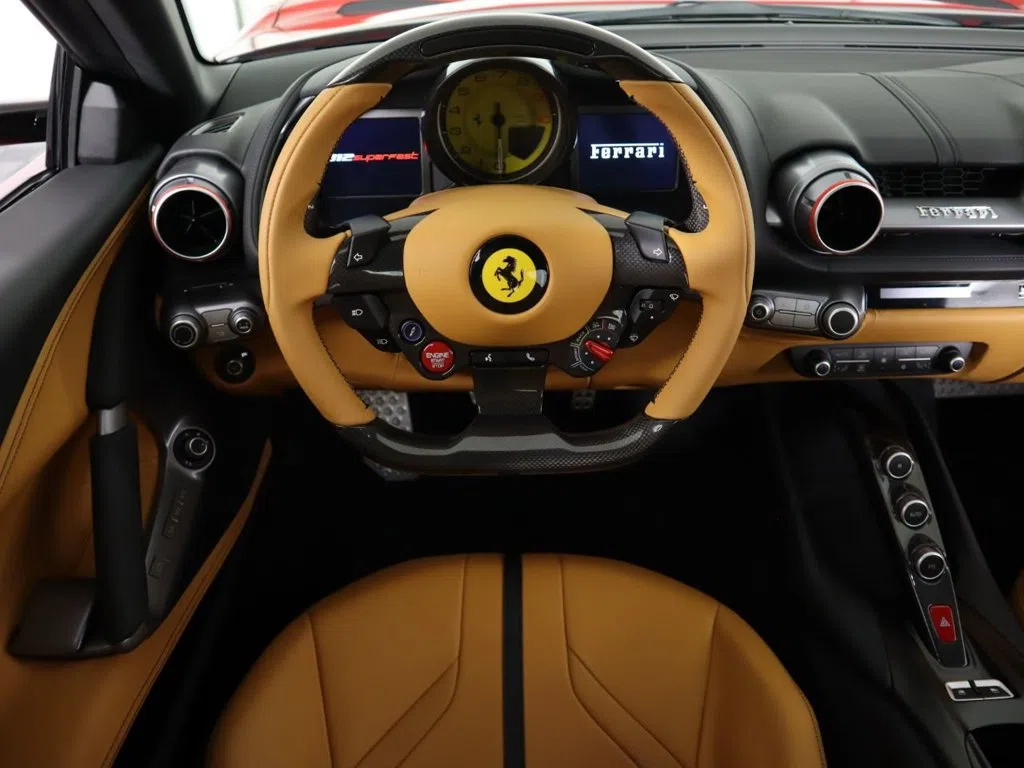 2018 Ferrari 812 Superfast interior, dashboard, Beige Tradizione Leather
