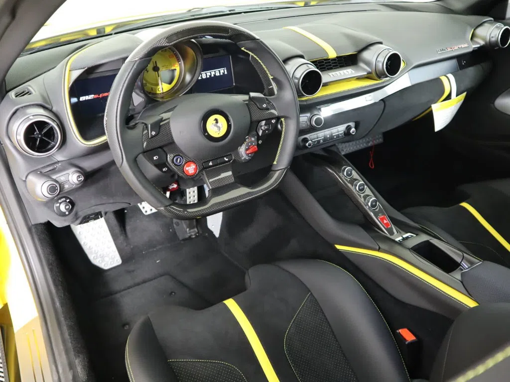 2019 Ferrari 812 Superfast interior, dashboard, Black Leather