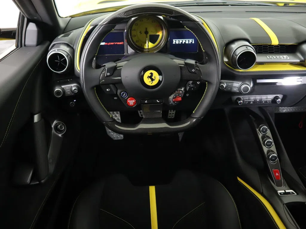 2019 Ferrari 812 Superfast interior, dashboard, Black Leather