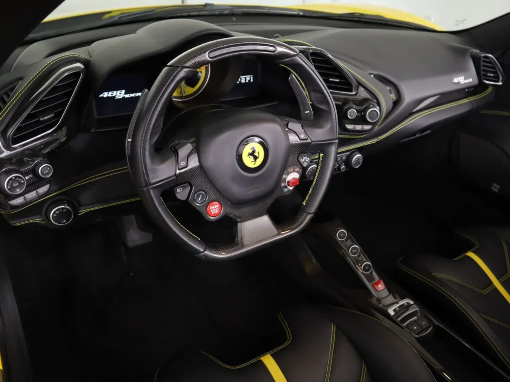 2017 Ferrari 488 Spider interior, Nero Leather