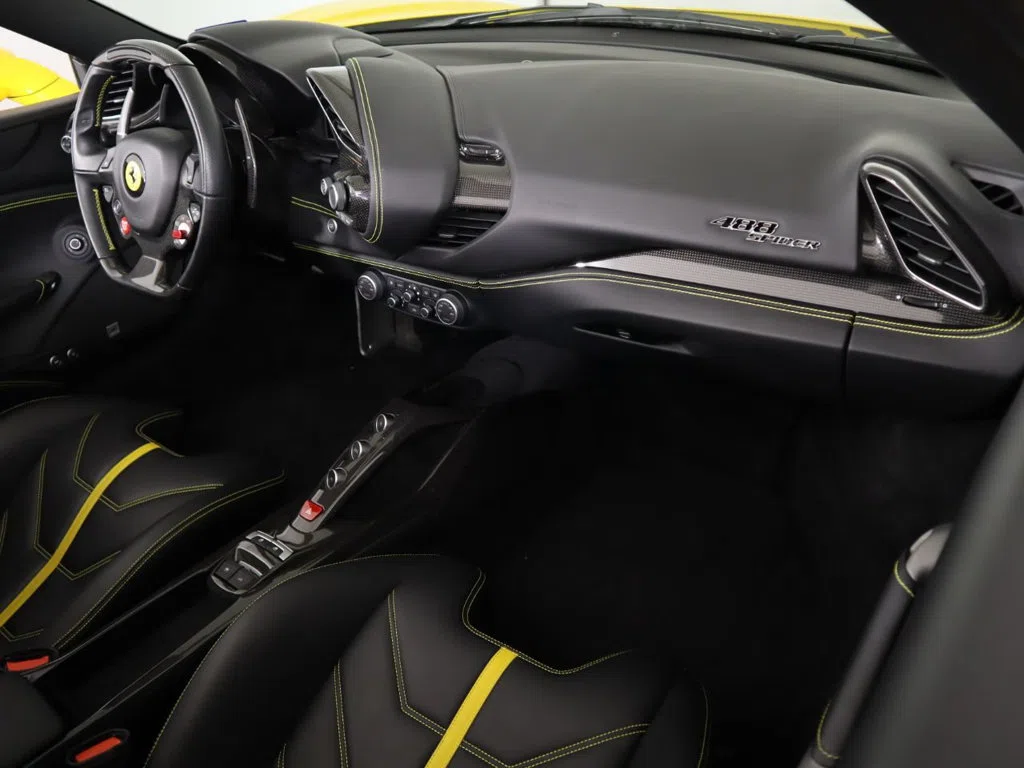 2017 Ferrari 488 Spider interior, Nero Leather