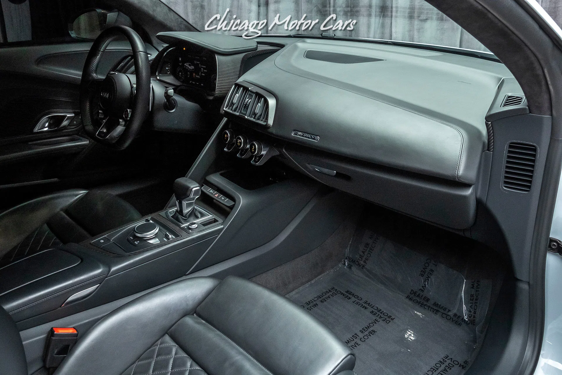 2017 Audi R8 5.2 Quattro V10 Plus Msrp interior, Black W/ Silver Stitching