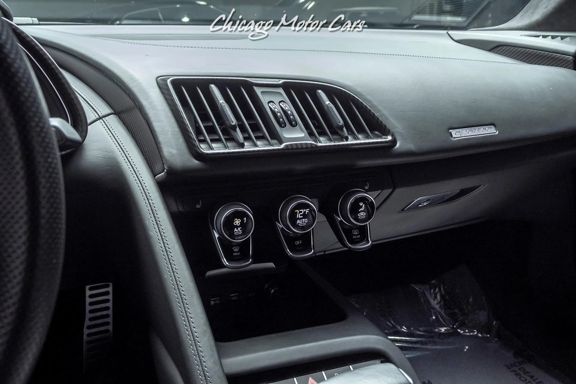 2017 Audi R8 5.2 Quattro V10 Plus Msrp interior, center console, Black W/ Silver Stitching