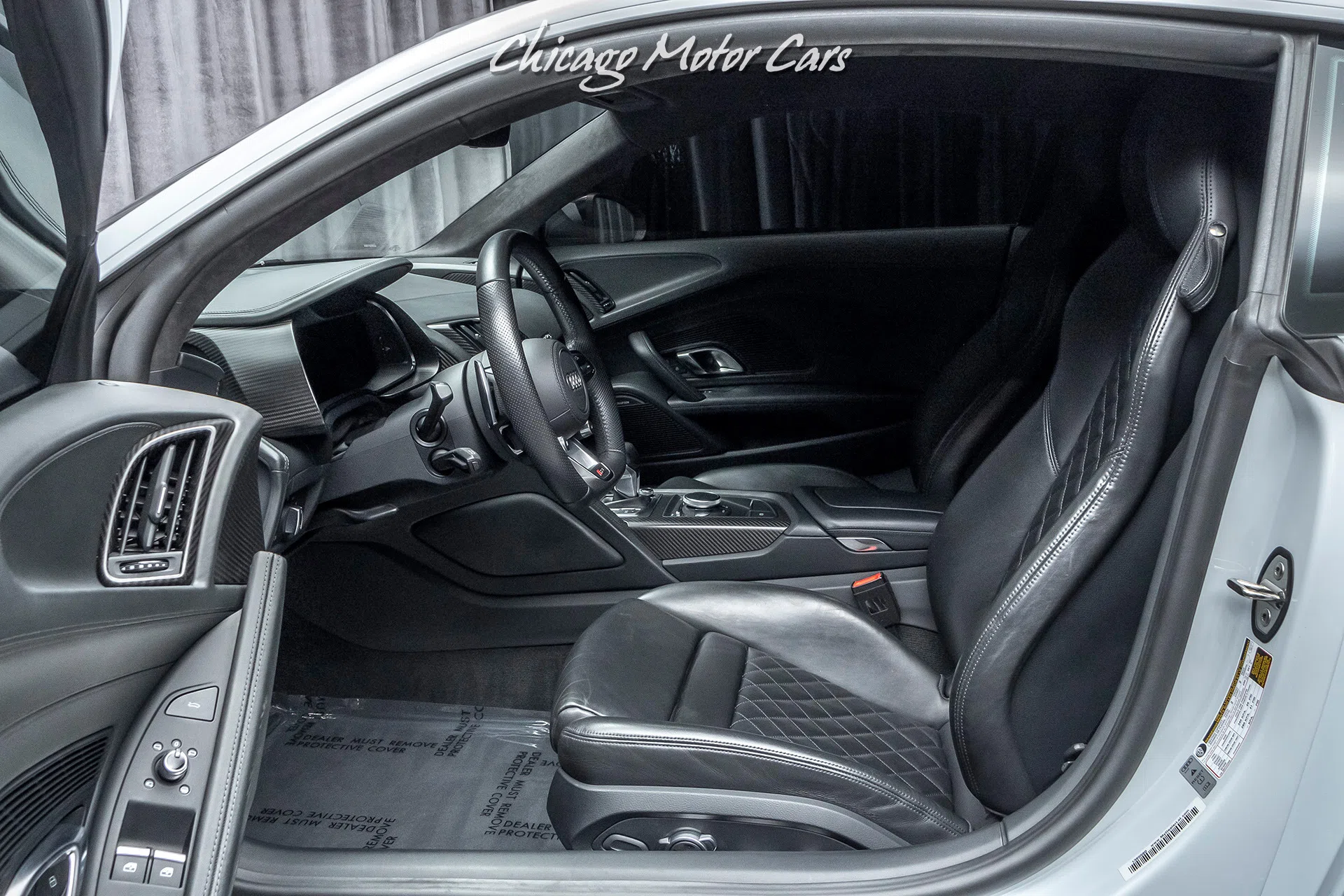 2017 Audi R8 5.2 Quattro V10 Plus Msrp interior, Black W/ Silver Stitching