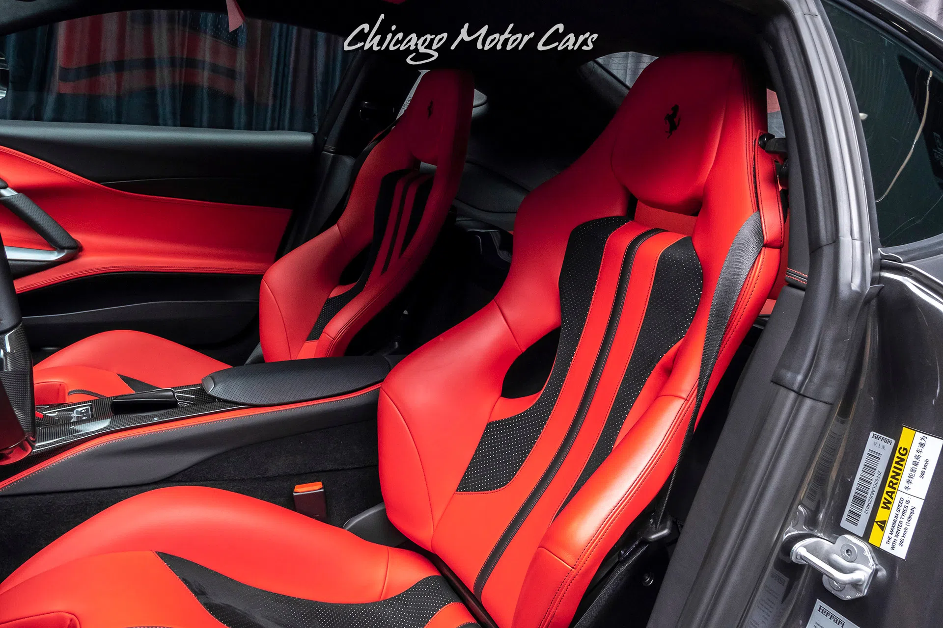 2018 Ferrari 812 Superfast interior, seats, Rosso Ferrari