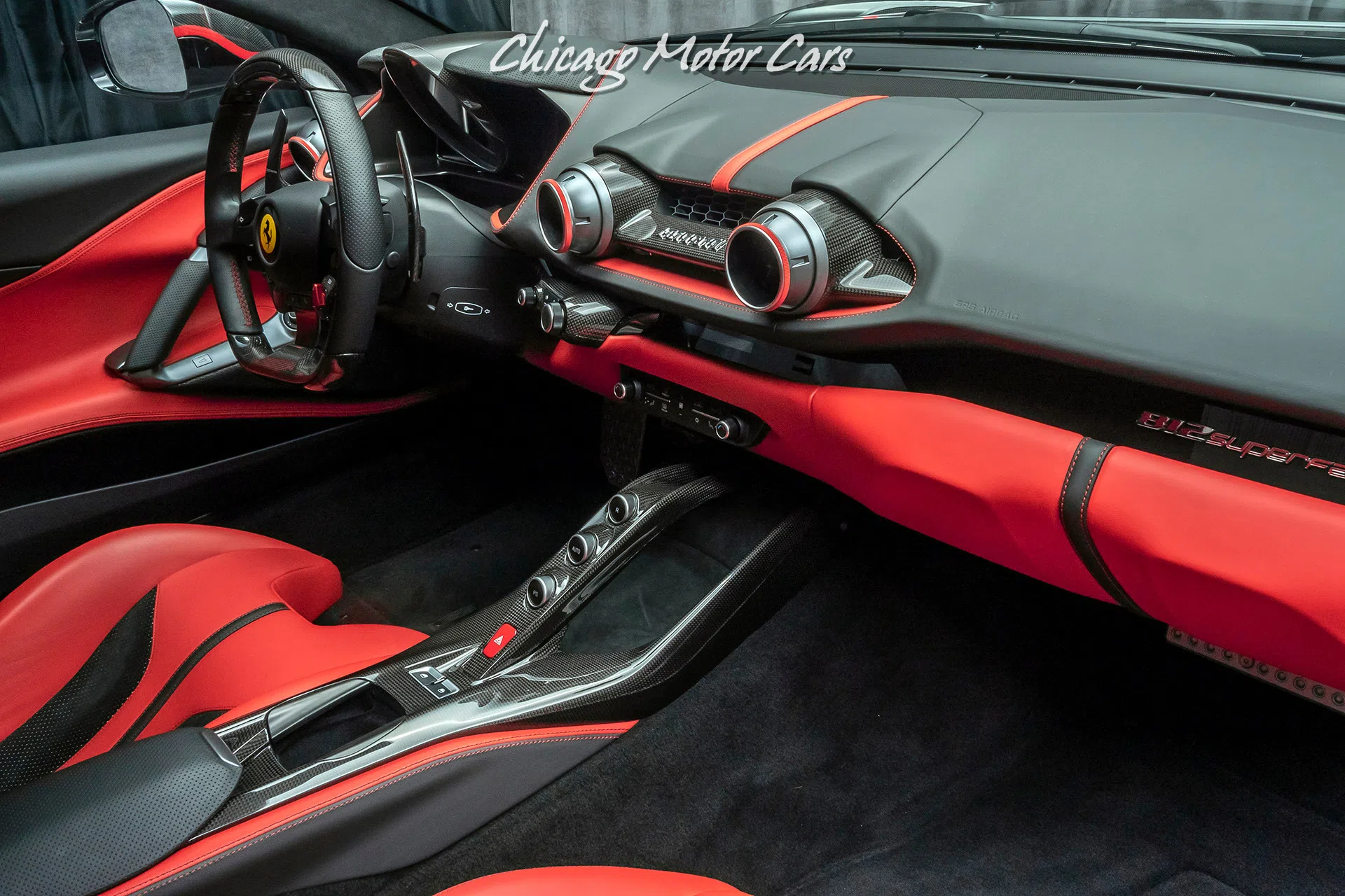 2018 Ferrari 812 Superfast interior, Rosso Ferrari