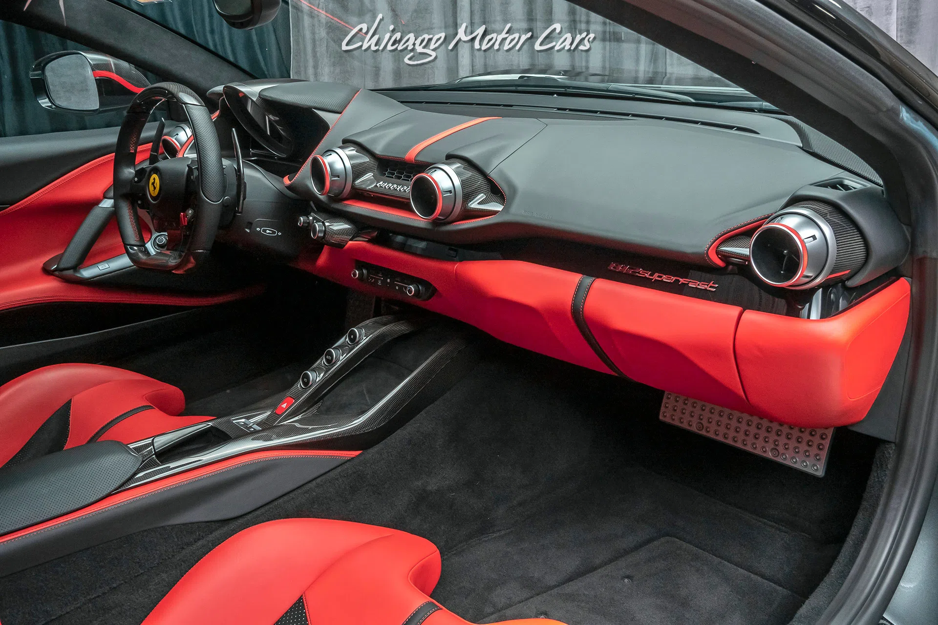 2018 Ferrari 812 Superfast interior, Rosso Ferrari
